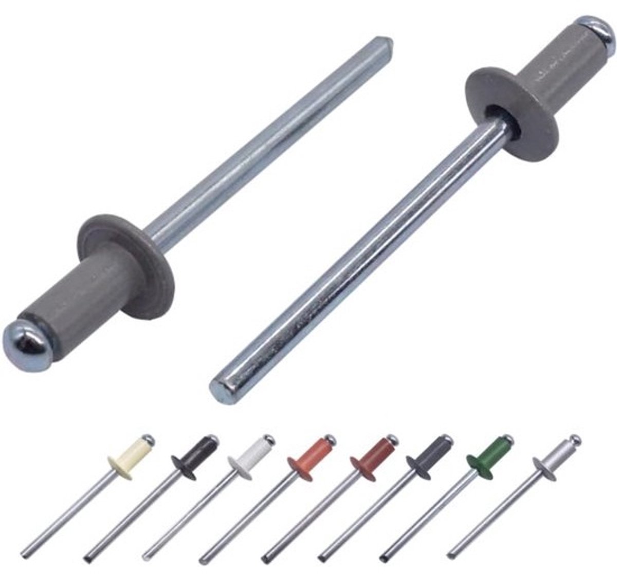 500x Aluminium Popnagels met Stalen Doorn 4.0x8mm, Koepelkop - Sterke Blindklinknagels