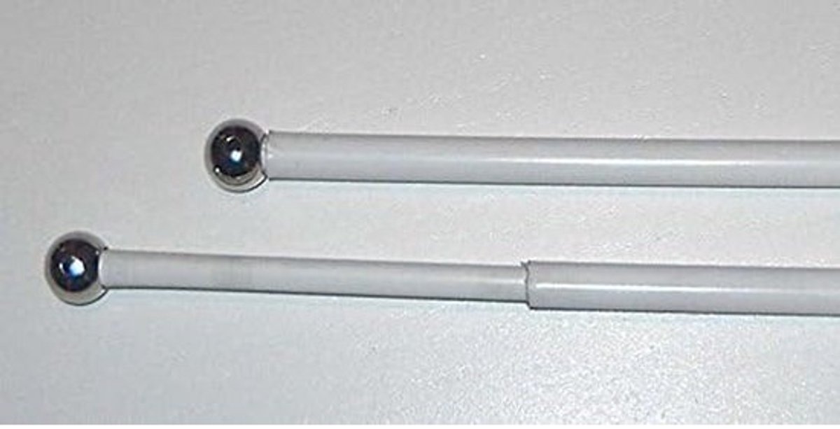 Tweedelige Uittrekbare Vitragegordijnstokken Set 60-80 cm - Metaal Wit en Zilver