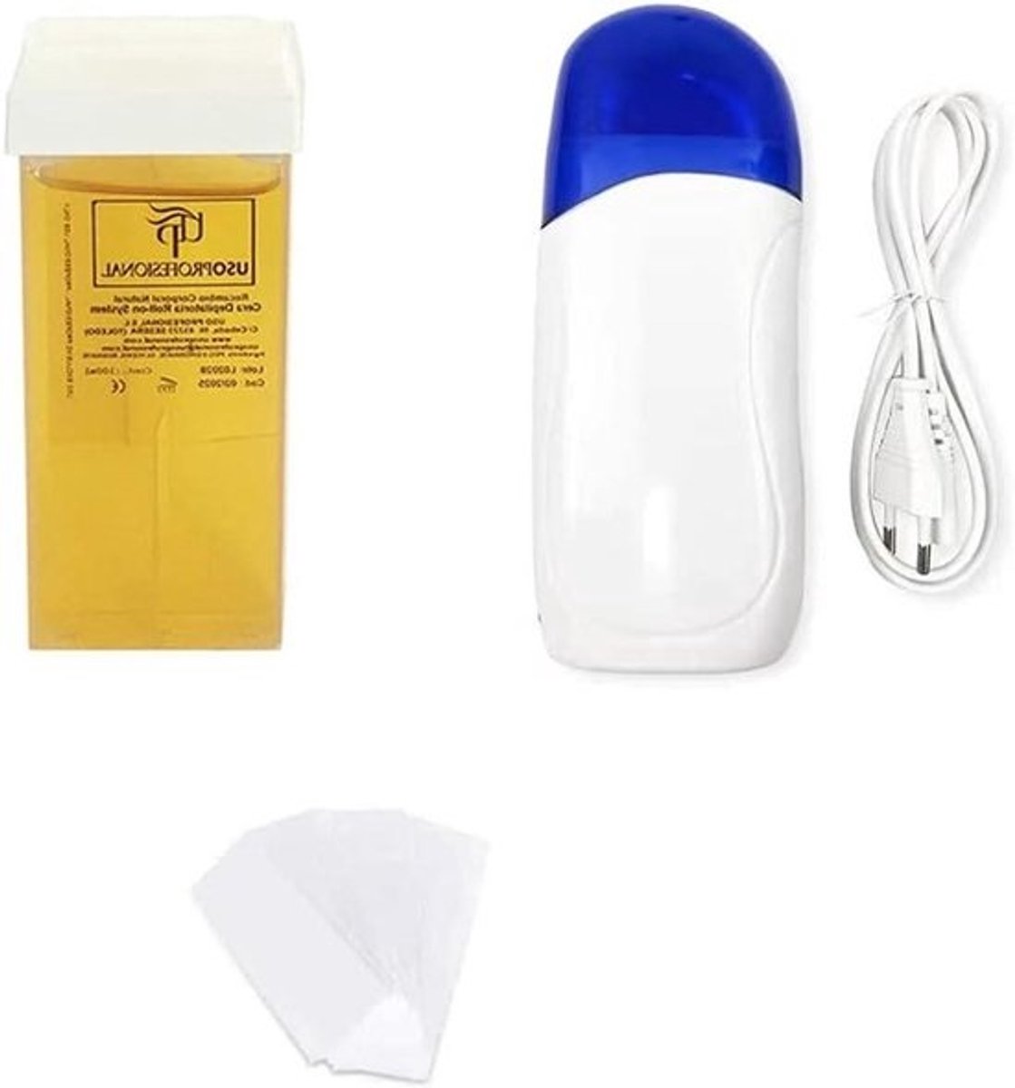 Wax Heater, Tibia Wax, 1 Roll on Cartridge + 1 Wax + 100 Paper, Random Color (KIT1)