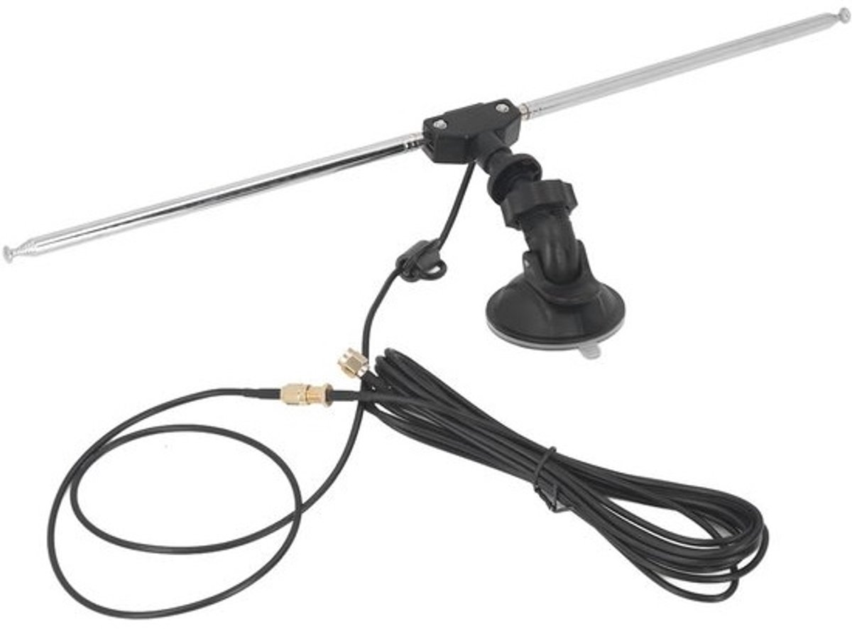 SDR Ontvanger Antenne - Dipool Radio - Signaal Ontvangen - Veelzijdige Montage - 60 Cm Kabel - Zwart