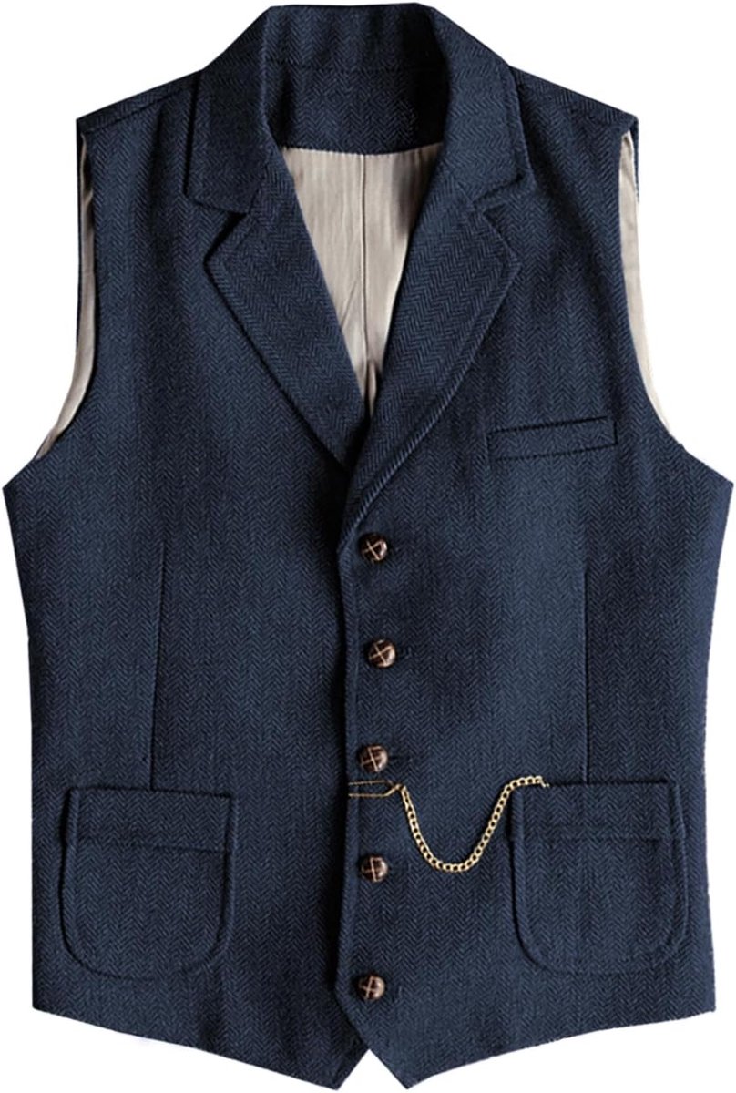Herringbone Tweed herenpak, vest, wol, slim fit, vest, wol