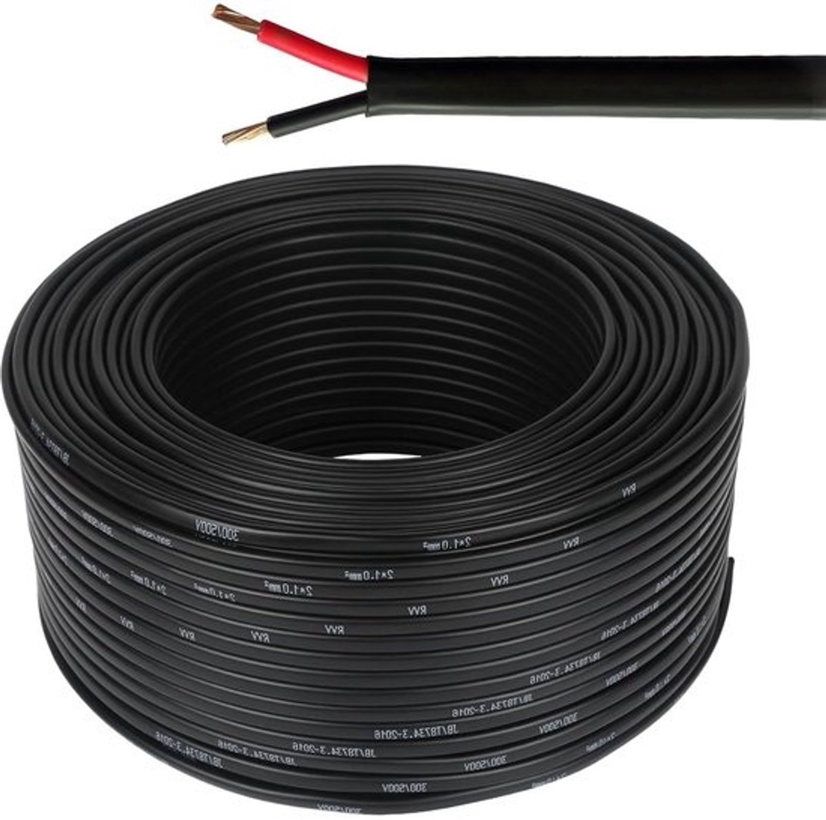 Tweeaderige Dubbele Kabel - Elektrische Draad Auto - Laagspanning Circuits - PVC Gestrand Koper - 5 meter - Rood Zwart