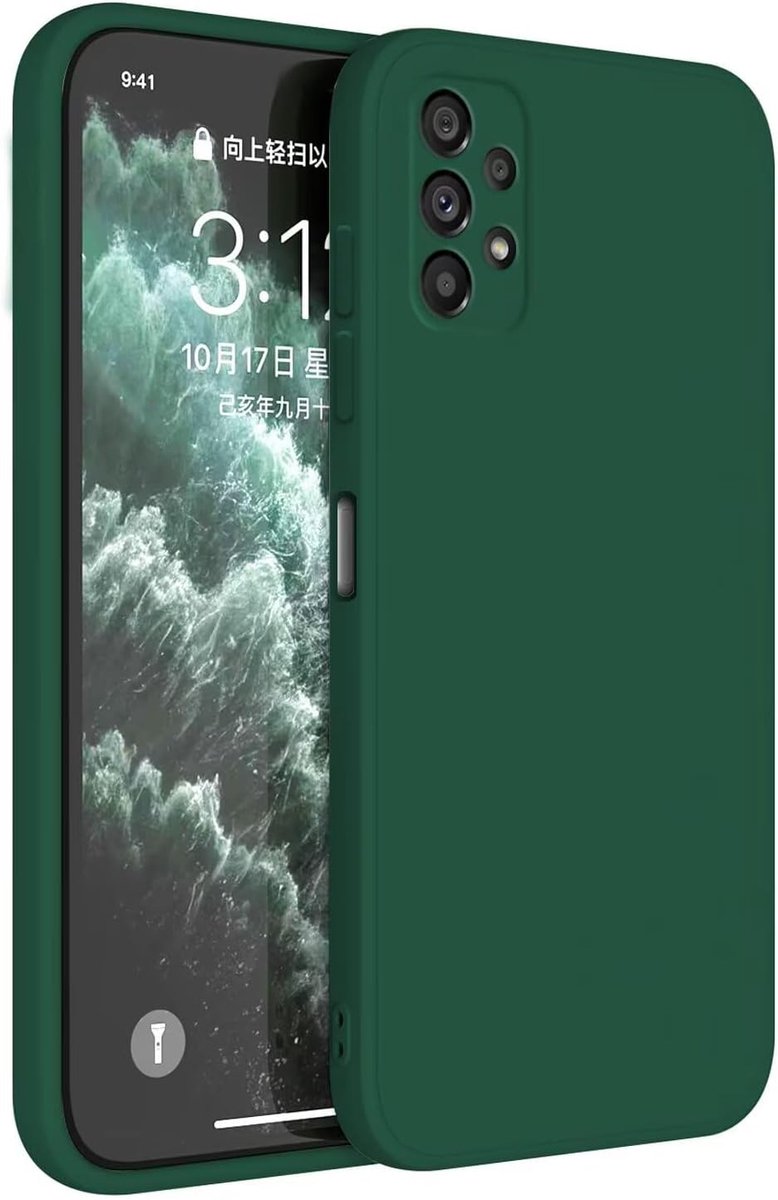 Telefoonhoesje van TPU-siliconen voor de Samsung Galaxy A53 5G (6,5 inch), beschermhoes - donkergroen