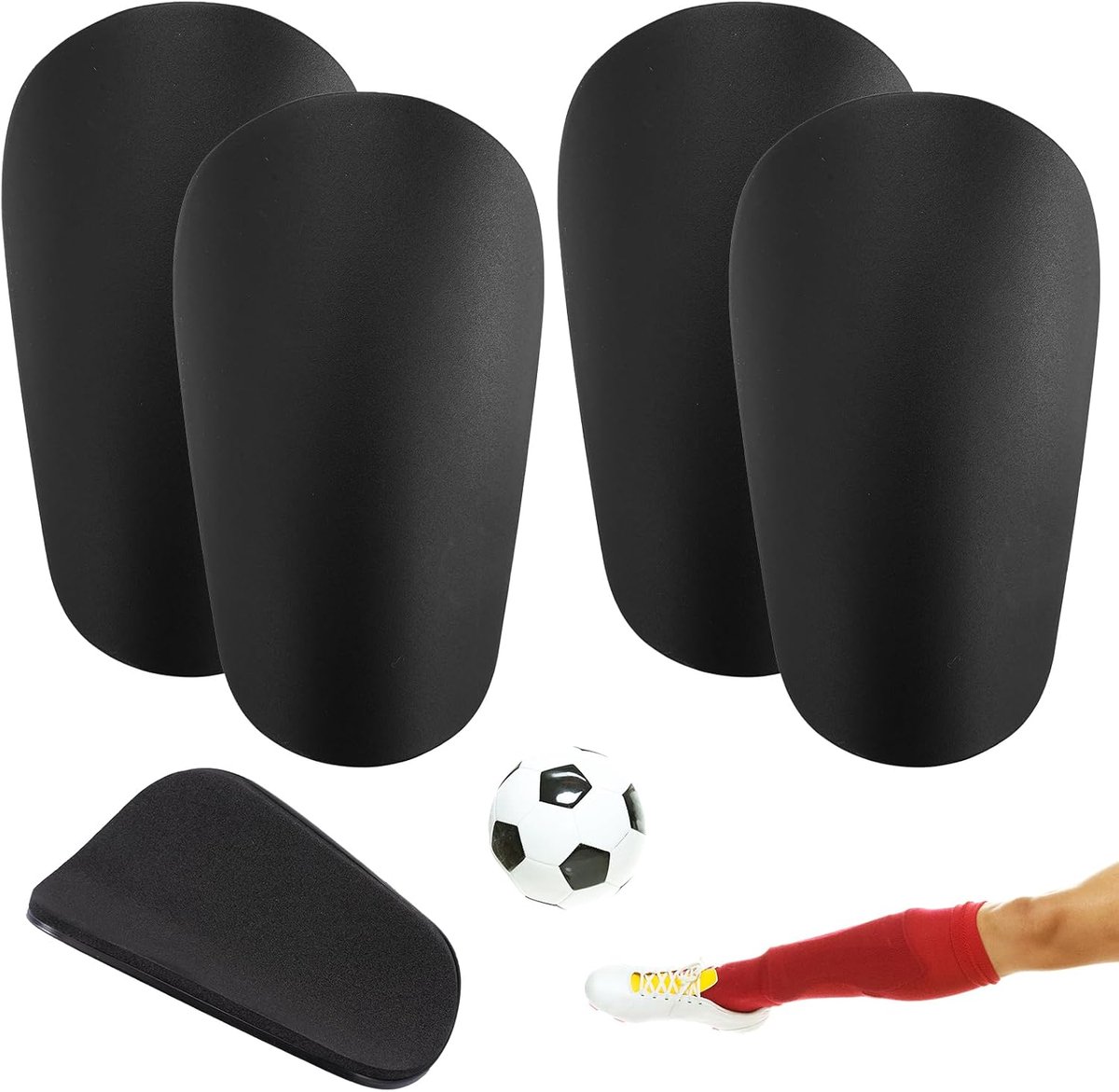 Scheenbeschermers, superlicht, 10 x 6 cm, kleine shin pads, voetbal, schokabsorberende scheenbeschermers voor voetbal, beschermende uitrusting voor mannen, vrouwen, kinderen en meisjes