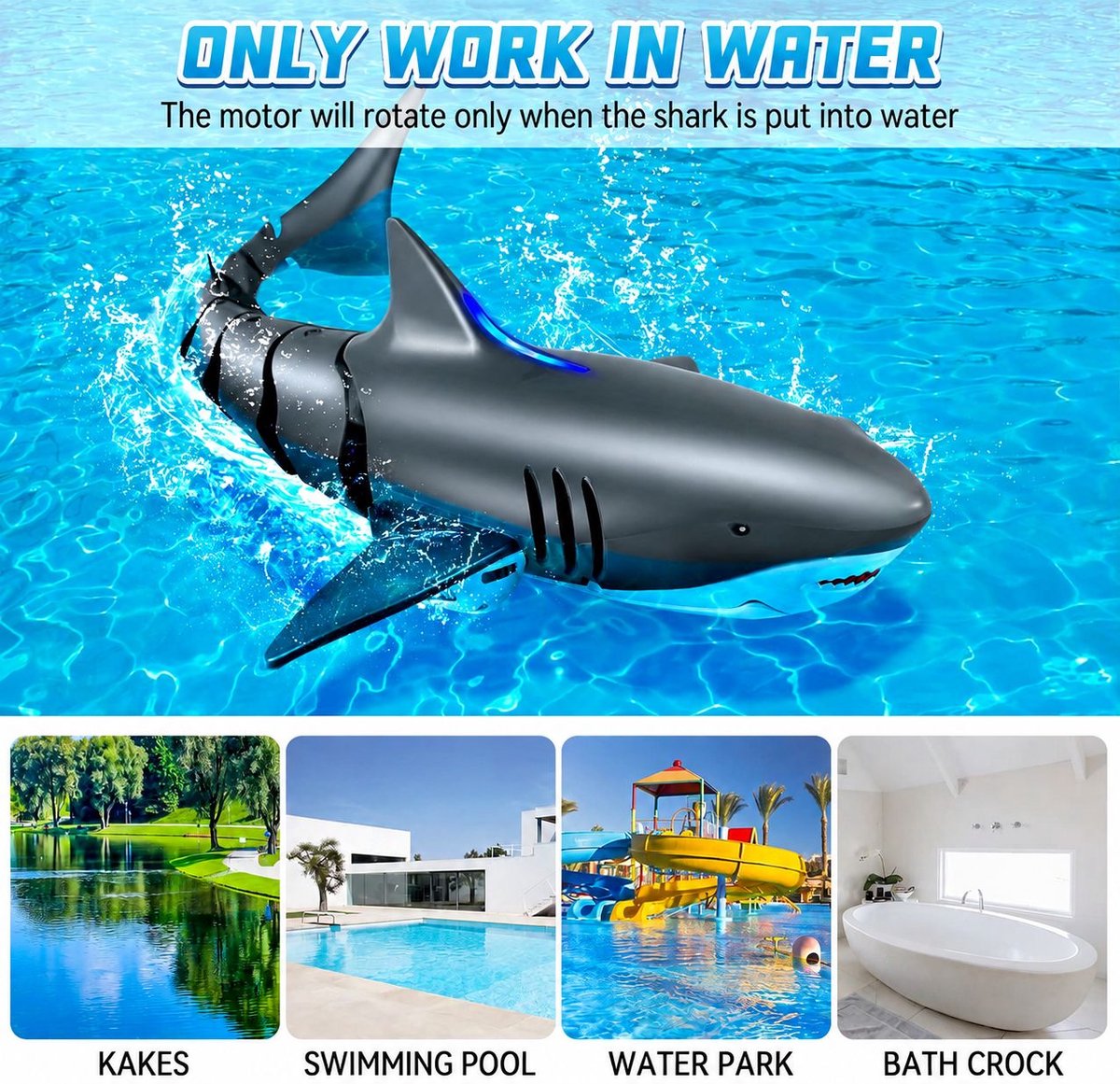 VHV - Afstandsbedienbare Haai Speelgoed - 2.4GHz RC Boot Simulatiehaai - Zwembad Water Speelgoed - Elektrische Boot met Afstandsbediening - Speelgoed Cadeau voor Jongens en Meisjes – foto 2