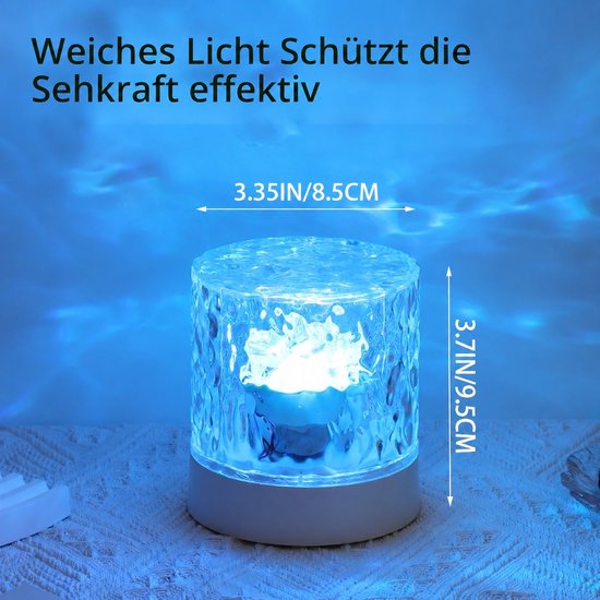 VHV - Water rimpel nachtlampje - 16 licht kleuren - Met afstandsbediening - Zacht voor de ogen - Oplaadbaar water golf lamp voor kinderen - Romantische sfeer lamp - lamp oceaan van VHV — afbeelding 3