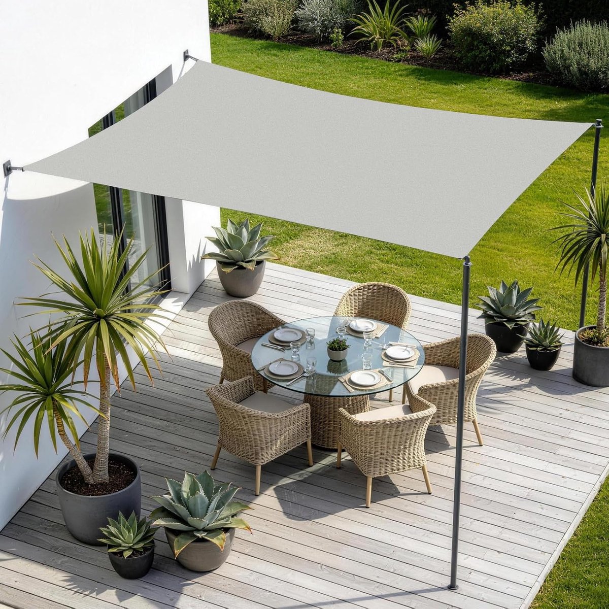 Waterdicht, zonwering, terras, windbescherming, 420D Oxford-stof, met zonwerende coating