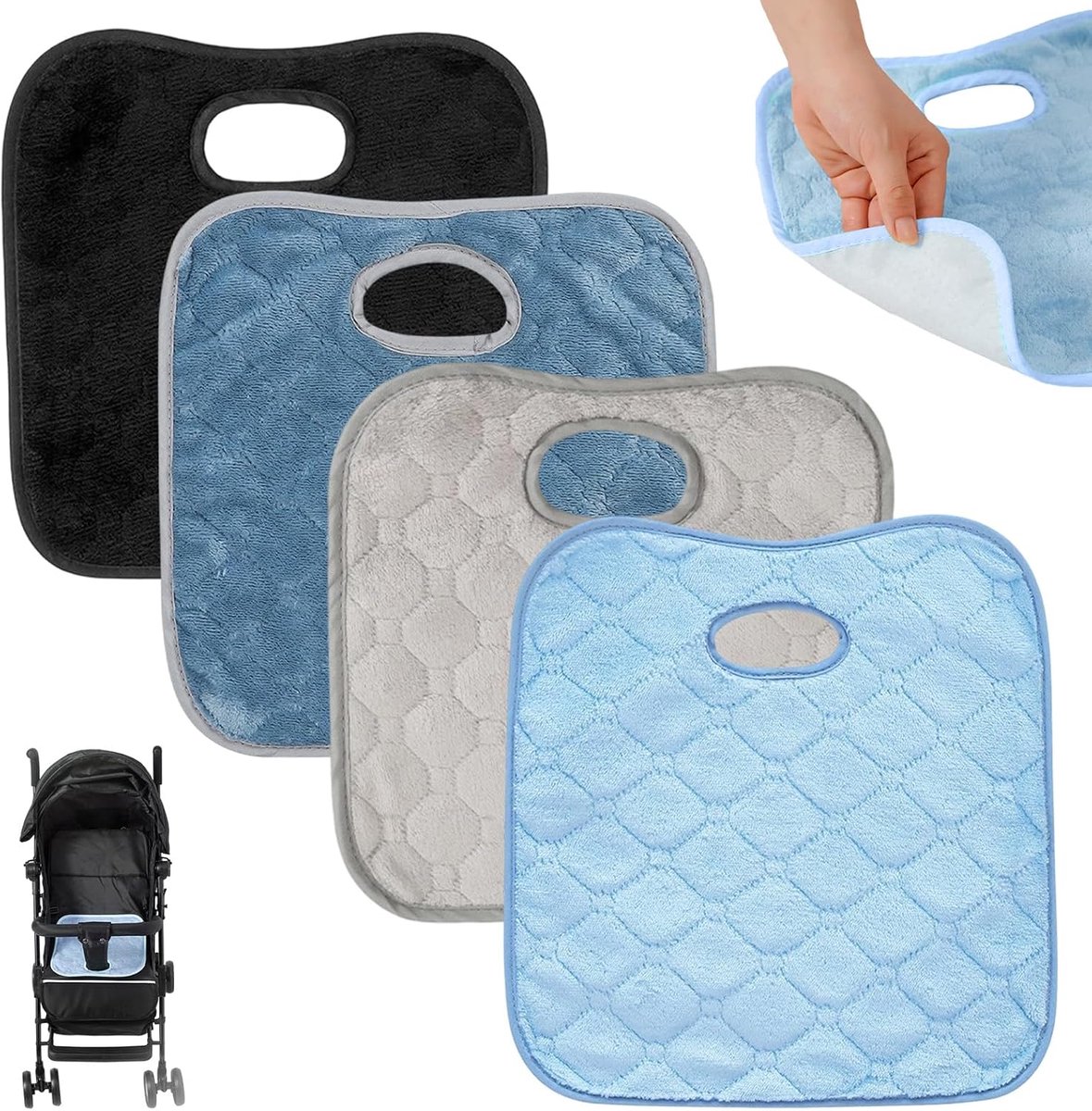 4 stuks autostoelbeschermers voor kinderzitje, kinderzitje, waterdicht, babyautostoelbeschermer voor autostoelen, kinderwagens, hoge stoelen