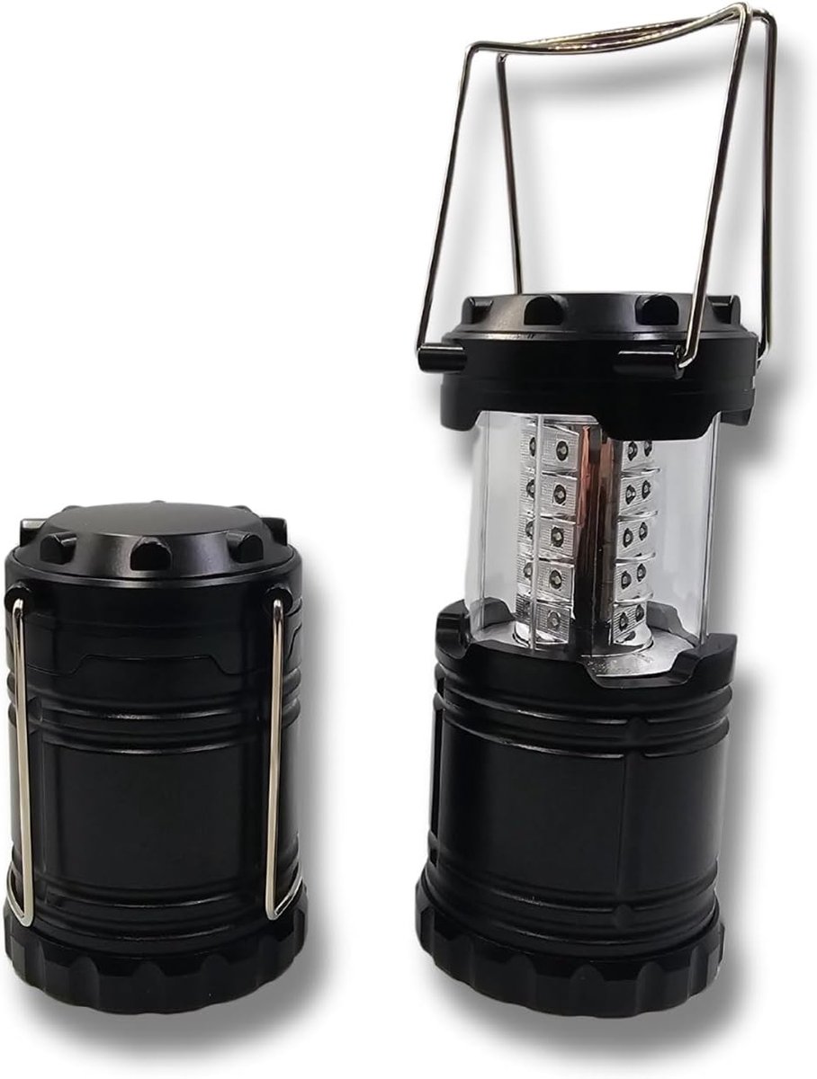 3 PAGEN Led-campinglamp, set van 2, draagbare outdoorlamp, compacte noodlamp met maximale helderheid, led-lamp voor outdoor, wandelen, vissen, noodgevallen, lantaarn met 30 leds, werkt op batterijen