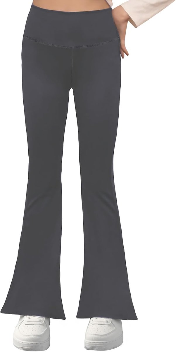 Flared Yogabroek Hoge Taille Flared Sportbroek Elastische Sportlegging voor Kinderen Dans Hardlopen Sportlegging Actieve Kleding voor 7-14 Jaar