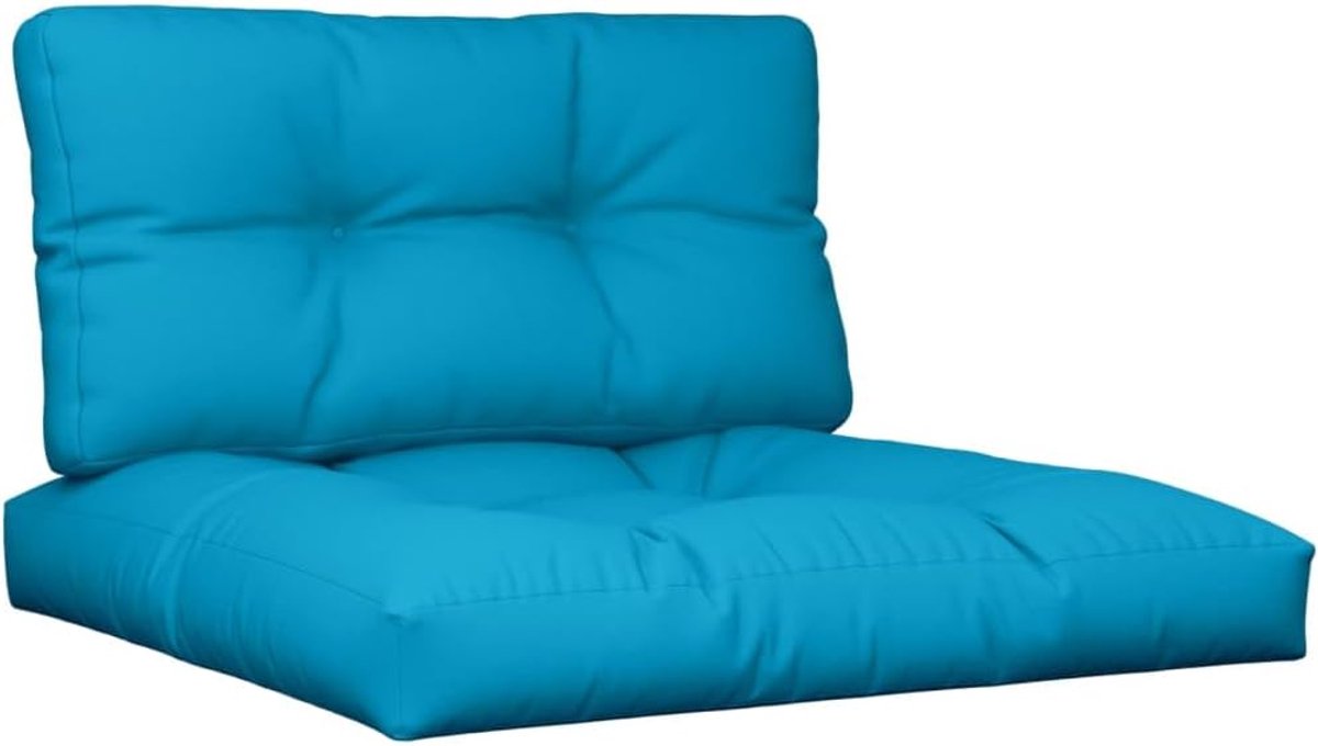 2 STK. Blauw van waterdicht polyester met holle vezelvulling, comfortabele zitkussens voor palletmeubels, tuinmeubelen en bank, onderhoudsvriendelijk en vormvast