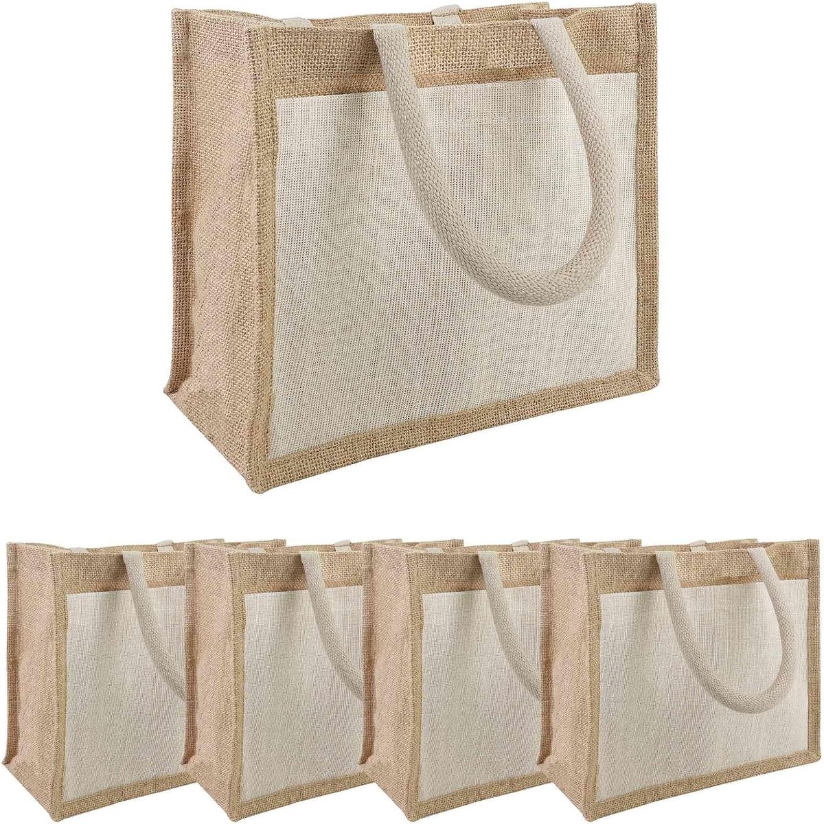 Tassen 5 set boodschappentas katoen draagtas shopper