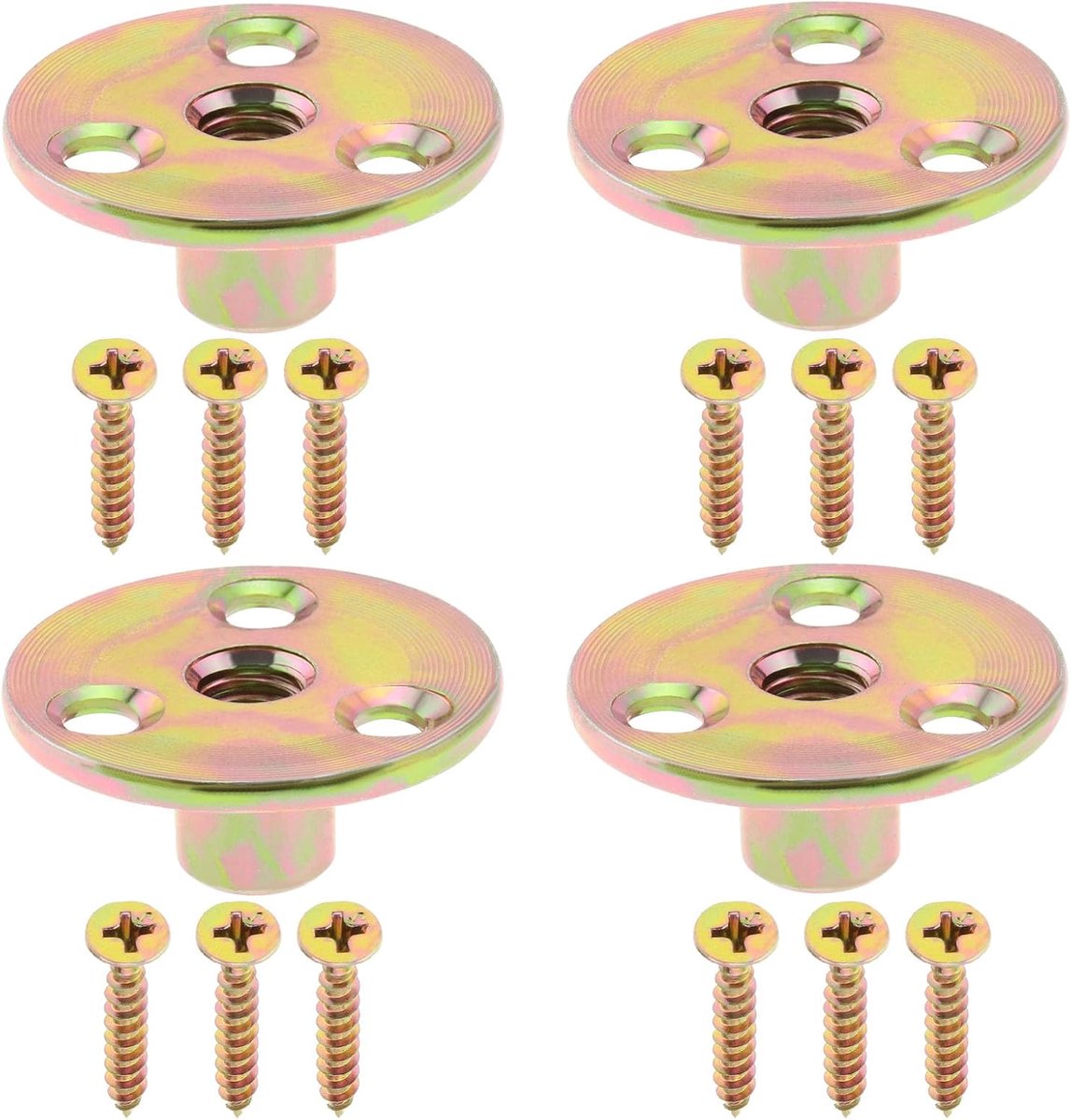 Dailygoods- Meubels Benen Montageplaten Set van 4 - Metrische M8 - Meubelverhoger - Bankpoten - Meubelpootjes - IJzer Materiaal - Meubelpoten