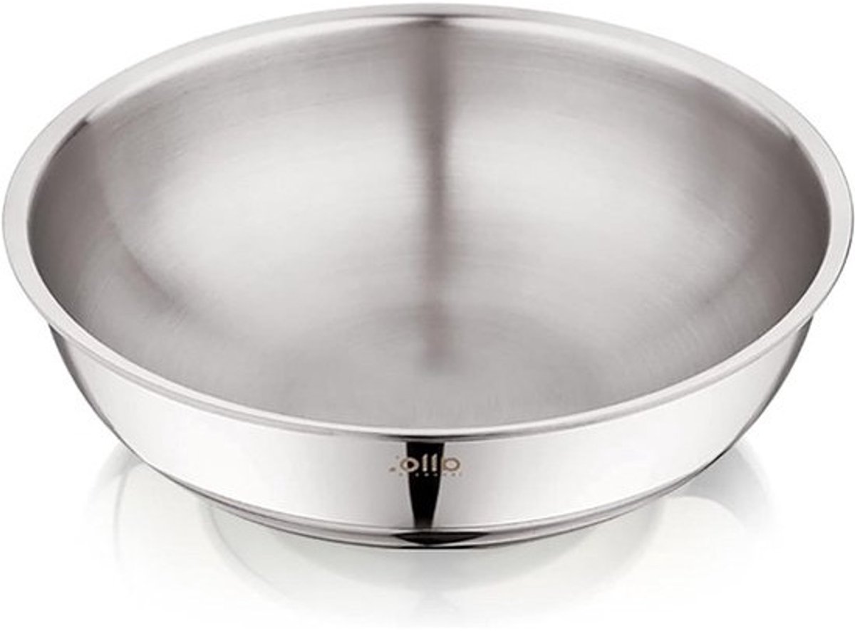 RVS Kookpan - Koekenpan Wok - Veilig Koken - Natuurlijk Antiaanbak - 32 cm 6.8L - Zilver