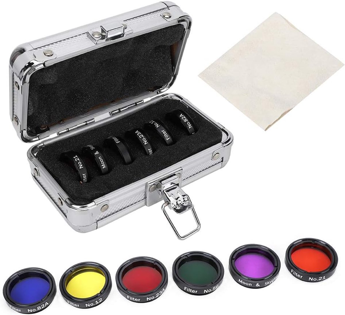 Dailygoods- Telescoopfilterset 6 Stuks - Kleurenfilter - Opbergdoos - Draagbaar - Schokbestendig - Verbeterde Kijkervaring - Kleurfilter