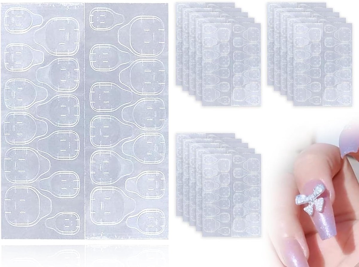 Dailygoods- Stickers Dubbelzijdig 360 Stuks - Transparante Plakstrips - Nagellijm - Zelfklevende Pads - Sterke Kleefpads - Perfect voor Nagelkunst - N