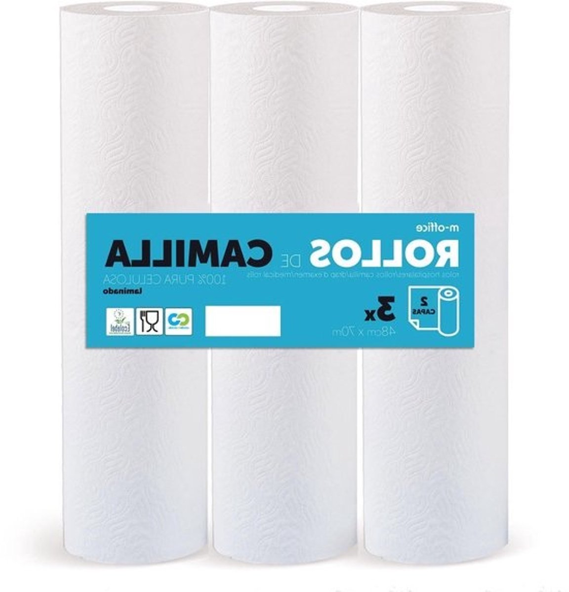 Rol voor Behandeltafel - Papier rol Behandelbank papier - Hygiënisch Werken - Zachte en Sterke Textuur - 60cm x 70m