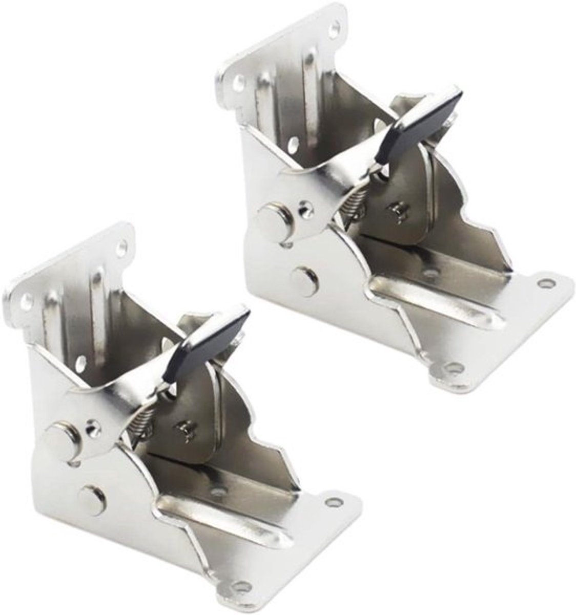 Opklapbare Plankbeugels - Steunframe Beugels - Ruimte Besparen - Veergeactiveerde Vergrendeling - 68 x 63 x 55 cm - Zilver