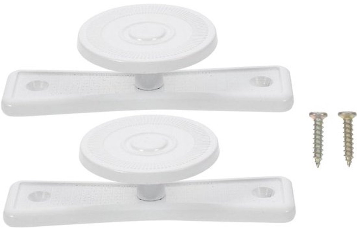 Decoratieve Wandbeugels - Gordijn Haken - Gordijnen Ophangen - Metalen Tiebacks - 1 cm Breed - Wit