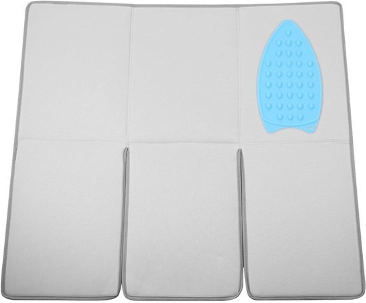 Strijkmat - Opvouwbare mat - Reizen en thuis - 6-in-1 functie - 70 x 65 cm - Grijs