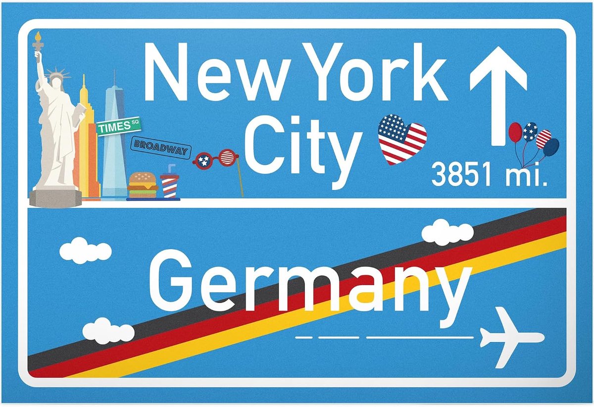 York City Plastic plaatje, cadeau voor hen New York Amerika reis - schattige decoratie NYC fans, wanddecoratie, deurplaatje meisje woning / kamer, cadeau-idee verjaardagscadeau beste vriendin, party decoratie