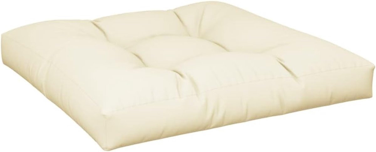 Crème 70x70x12 cm van polyester, waterdicht zitkussen voor buiten en binnen met zachte holle vezelvulling, veelzijdig als tuinmeubelkussen of decoratief kussen