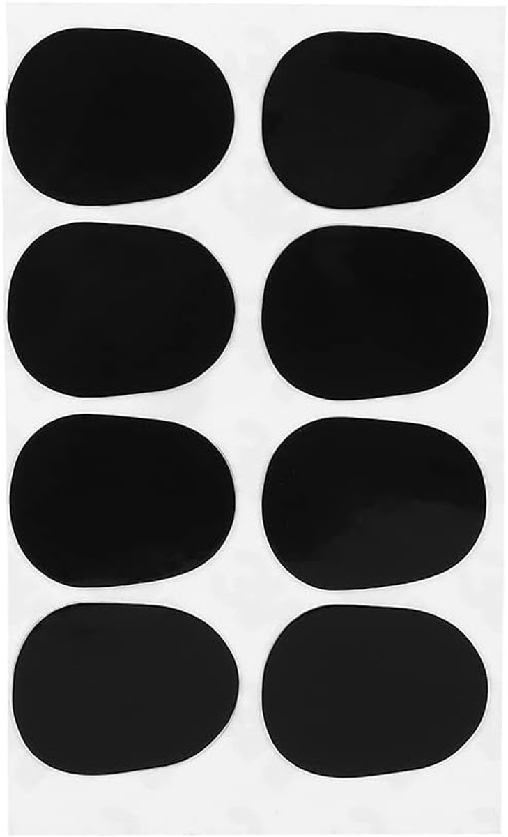Sax Mondstuk Patch Rubber Sterke Lijm voor Sopraan Alt Tenorsaxofoon Klarinet(Zwart 0,3 mm groot ovaal)