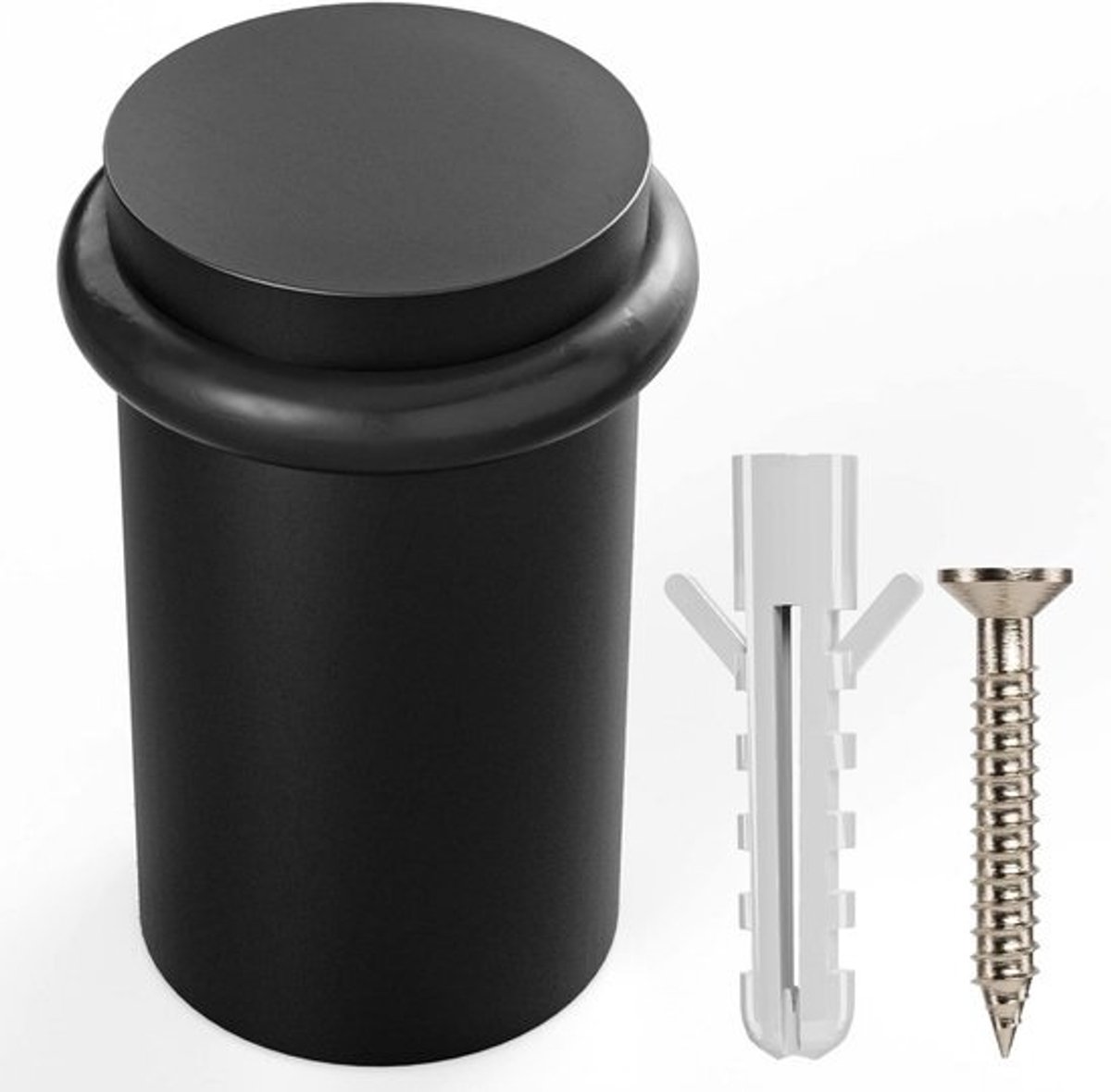 Massief Stalen Vloerdeurstopper - Zwaar Belastbaar met Rubberen Bumper - Modern Design