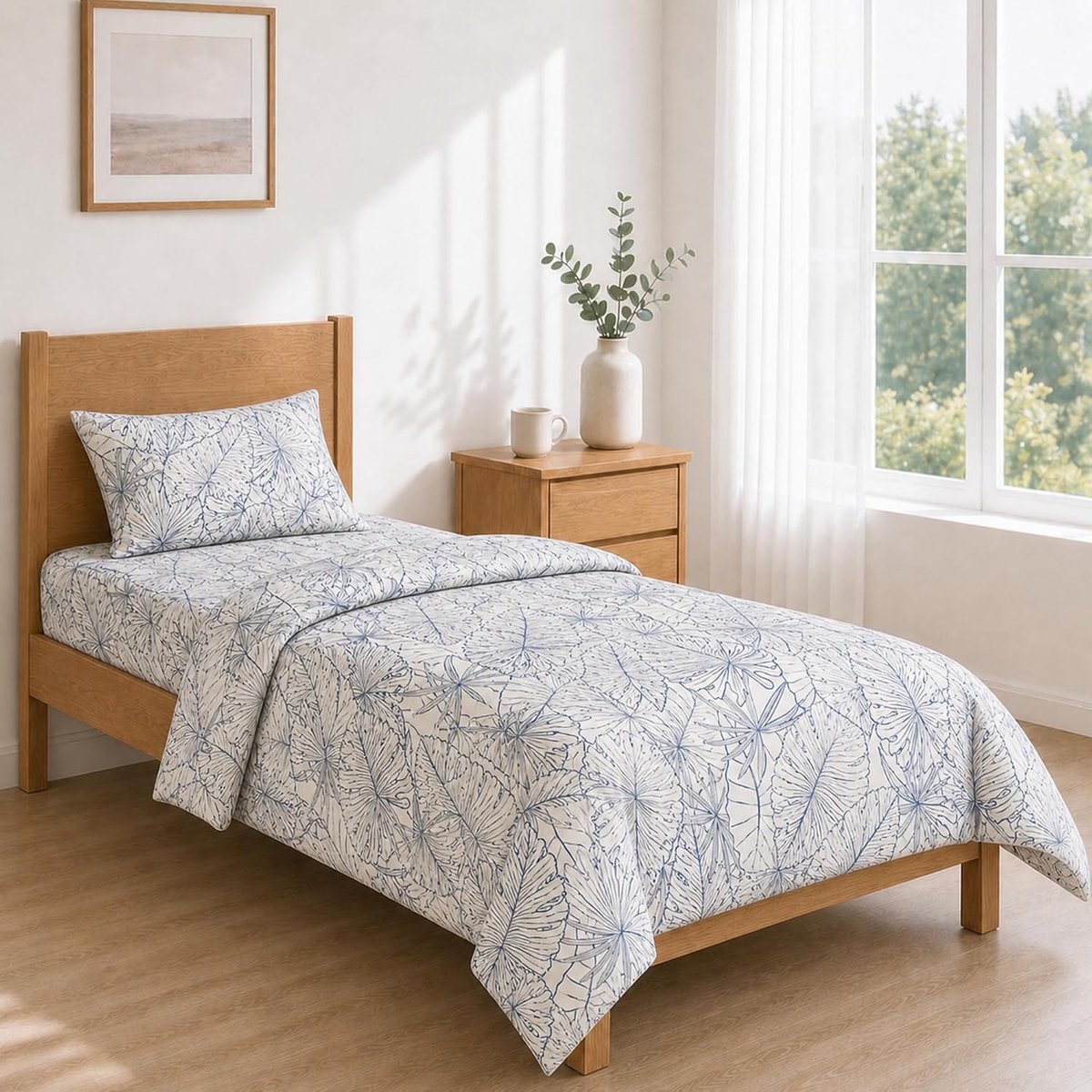 Lakenset Bedrukt 90x200+30 / 160x270 + 50x80 1PCS Avorio Blu Navy