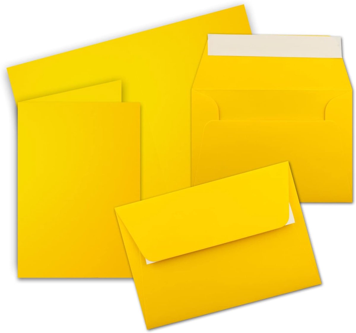 25x vouwkaarten set DIN A6 / C6 - dubbele kaarten met enveloppen - honinggeel (geel) - 14,8 x 10,5 cm (105 x 148) - 14,8 x 10,5 cm (105 x 148mm) - zelfklevend