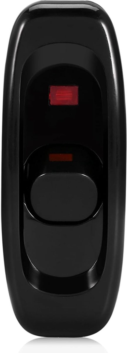 Akozon Vliegapparaat met pouretta + interruttore voor cavo, inline ON/OFF Lampada da tavolo Cavo voor cavo Interruttore con indicator LED AC 250V 10A (Nero)