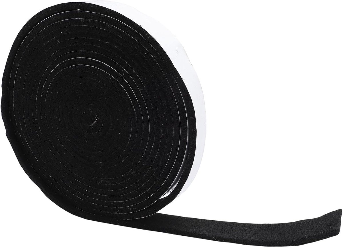 banapoy BBQ-pakking op Hoge Temperatuur, 14,8ft Brandwerende Snijbare Rokergrillpakking met Goede Hechting, Zelfklevende Viltrokerafdichtingstape voor X XL BBQ-deksel (BLACK)
