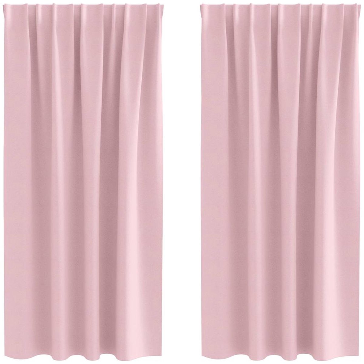 vidaXL - Blackout - Gordijnen - met - Ringen - 2 - st - Babyroze - 175 - x - 140 - cm