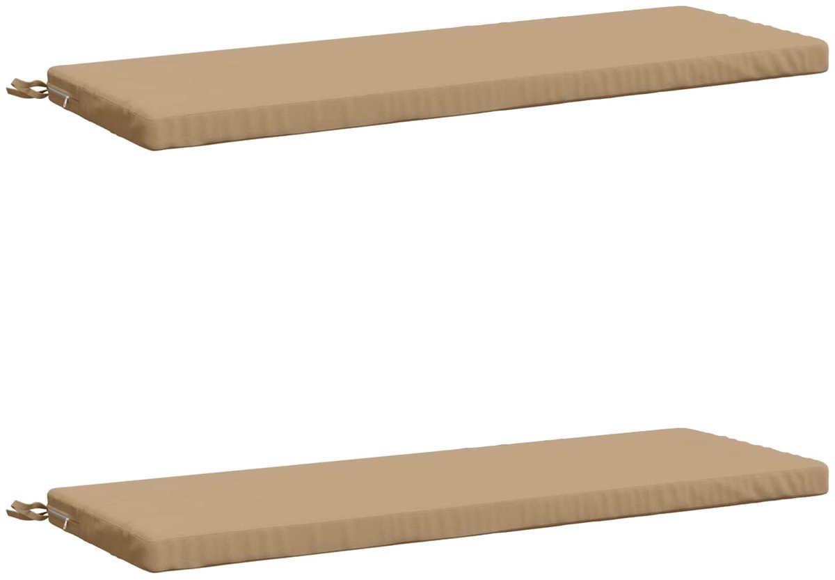 vidaXL Bankkussens - SOEST - 2 - st - 100% - Polyester - Zand - 100 - x - 40 - x - 5 - cm