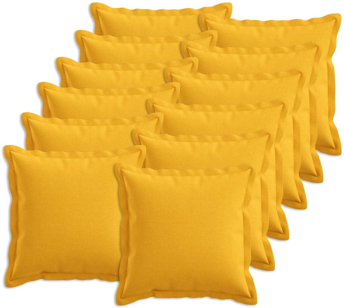 vidaXL Dekenkussen - 12 - st - HOUTEN - Licht - Geel - 50 - x - 50 - cm - Faux - Linnen Lichtgeel