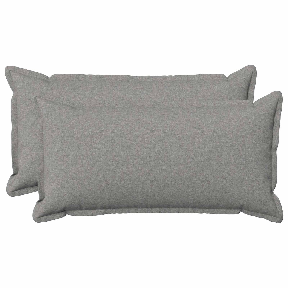 vidaXL Dekenkussen - 2 - st - HOUTEN - Wolkgrijs - 40 - x - 80 - cm - Faux - Linnen Wolkengrijs