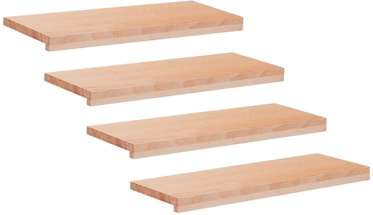 vidaXL - Trapmatten - 4 - st - Naturel - 70 - x - 30 - x - 2 - cm - Massief - beukenhout