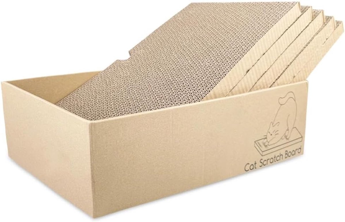 5-delige krabplankenset voor katten, krabplank 43 x 25,4 x 12,7cm