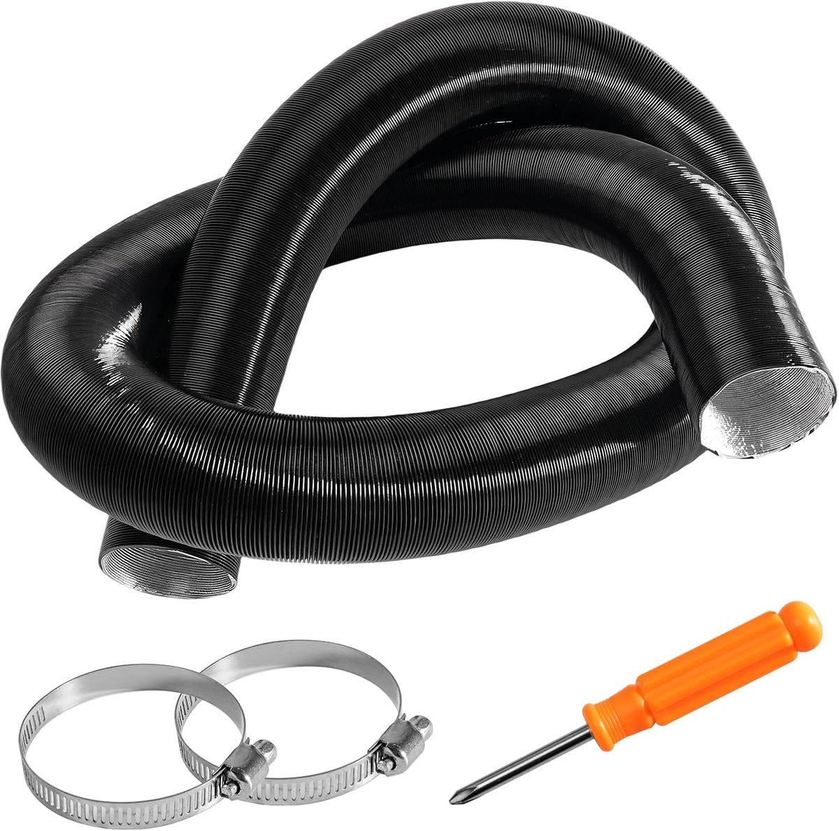 Ø 42 mm, lengte 300 cm, airconditioning, uitlaatslang met slangclips en schroevendraaier, uitlaatslang voor auto's, lucht, diesel, verwarming