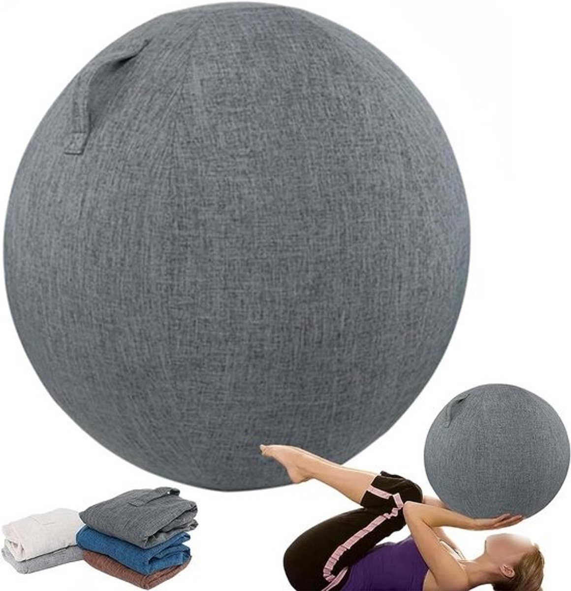 55 65 75cm Pilates Yoga Ball Chair Fitness Balance Ball Cover Sleeve Protectors Fitness Accessories Yoga Accessories Washable Protective Cover Seat Cover,4.5cm