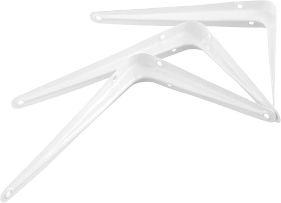 Pack van 24 Planksteunen, Wit, 20 x 15 cm, Plankbeugels met Schroeven, Ideaal voor Wandmontage en Opbergruimte — afbeelding 3