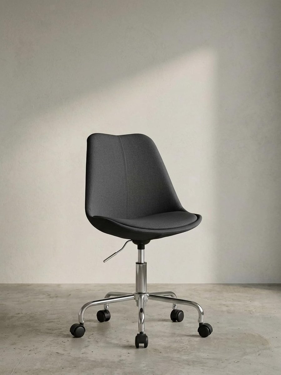 Bureau stoel stof zwarte zwenkstoelstoel met rolschaalstoelen