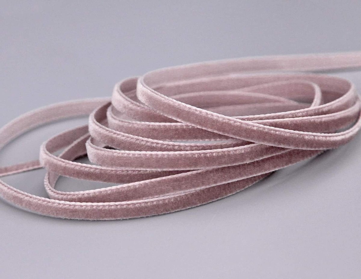 3 m x 9 mm fluwelen lint roze-grijs oudroze donker (263 koloniale roos) decoratielint velours eenzijdig fluweel vastkant fluwelen lint om te naaien te versieren