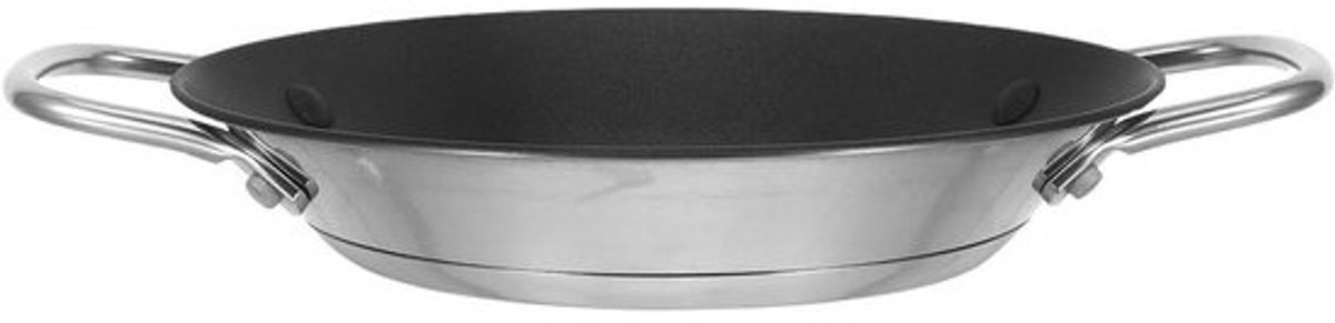 Koekenpan Grillpan - Ontbijtpan Braadpan - Gezond Koken - Antiaanbaklaag Dubbele Oren - 28 cm - Zilver
