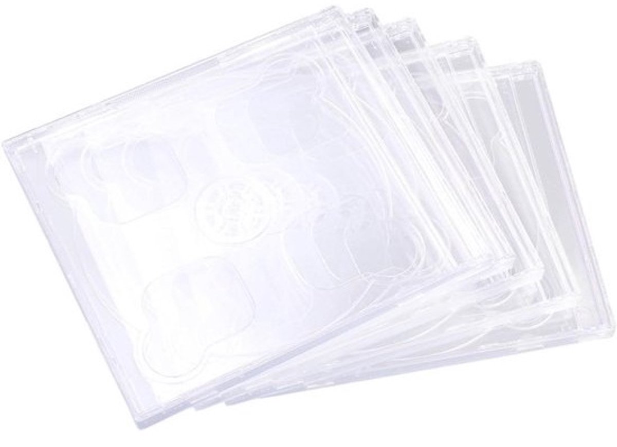 Cd Hoesjes - Dvd Opslag - Cd Dvd Beschermen - Transparant Met Tray - 14.2x12.5x1cm - Transparant