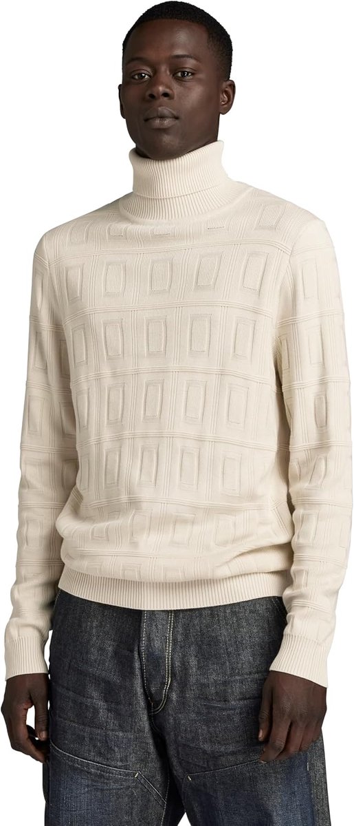 Table Structure Turtle Knit heren sweater