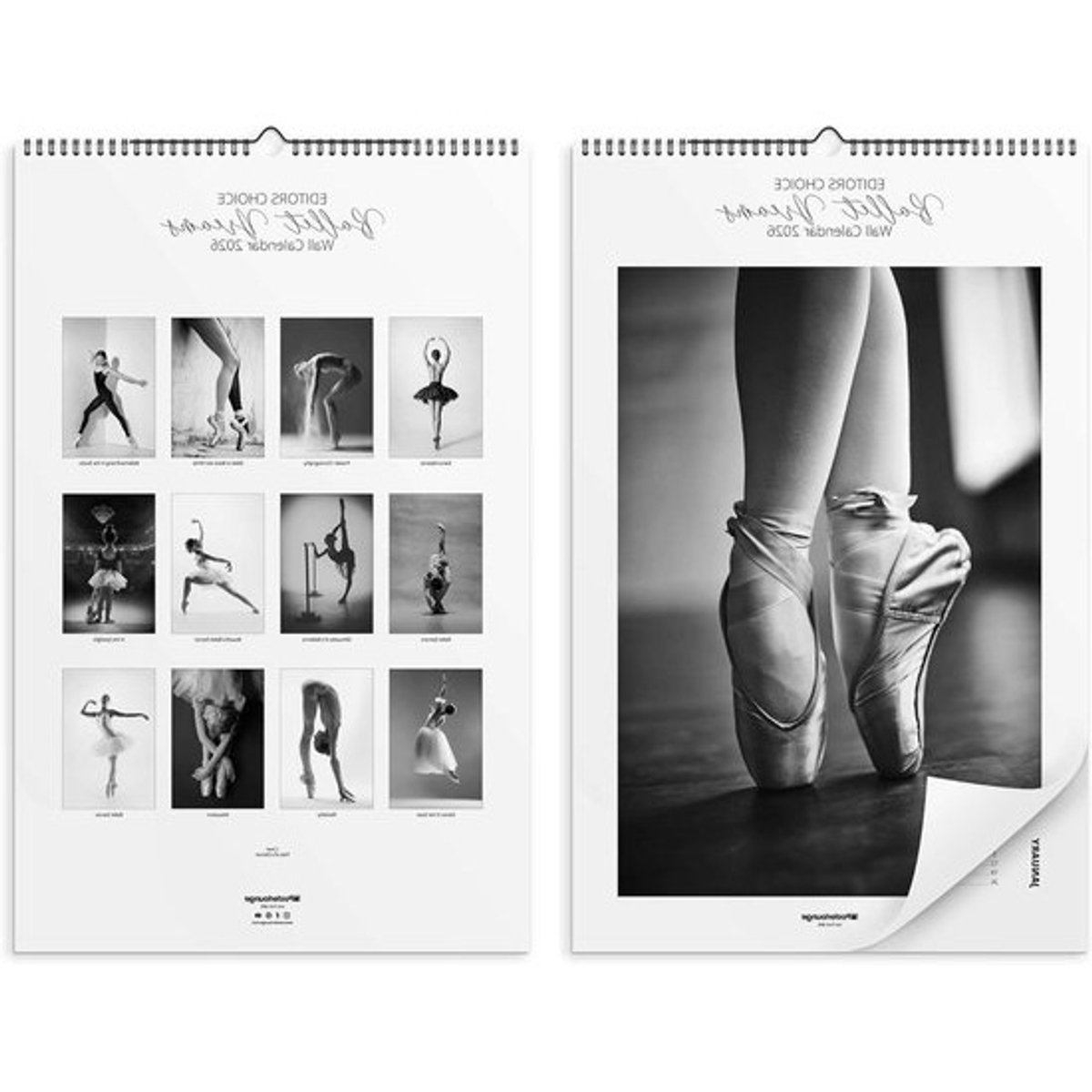 Wandkalender Ballet - Danskalender Maandplanner - Jaar Overzicht - Briljante Motieven - 32 x 50 cm - Meerdere Kleuren