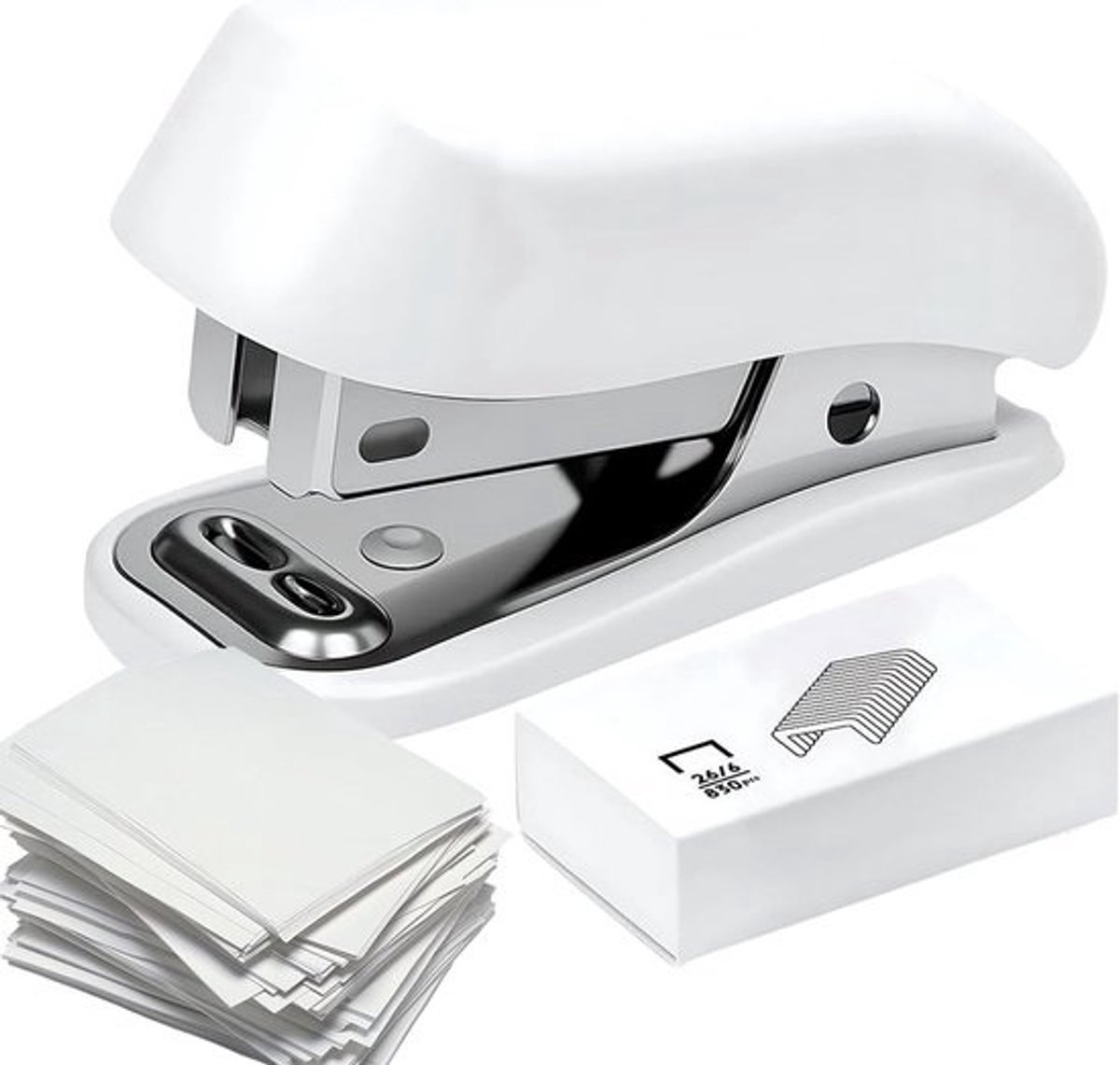 Nietmachine - Papierbinder - Documenten Binden - Geïntegreerde Verwijderaar - Compact Formaat - Wit