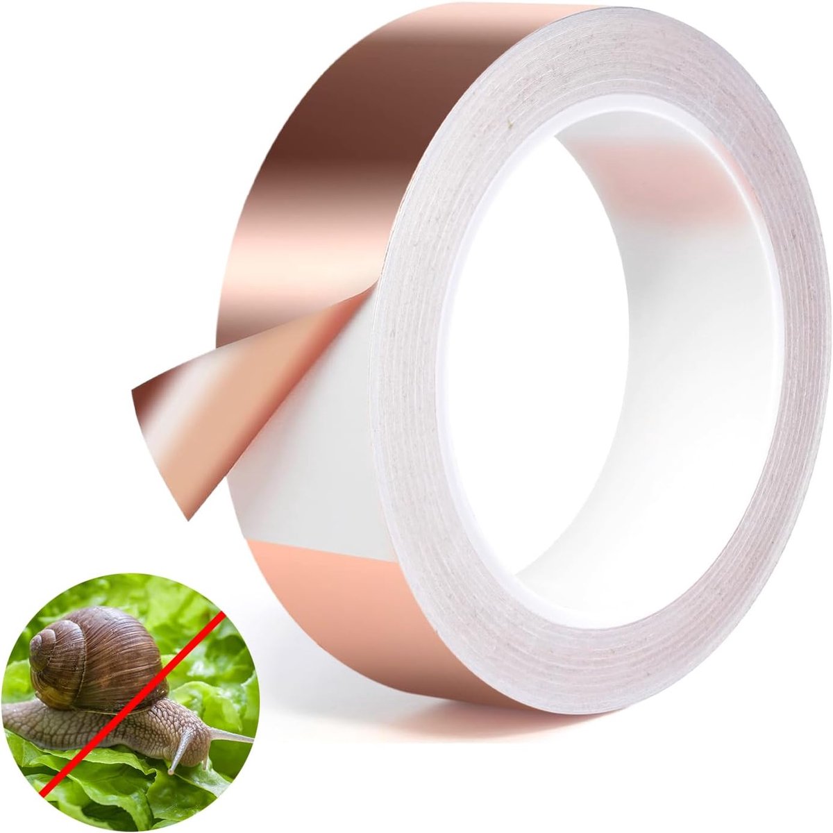 30 mm x 20 m koperband aan beide zijden geleidend, koperfolie tape, koperband met koperfolie tegen slakken, EMI afschermband