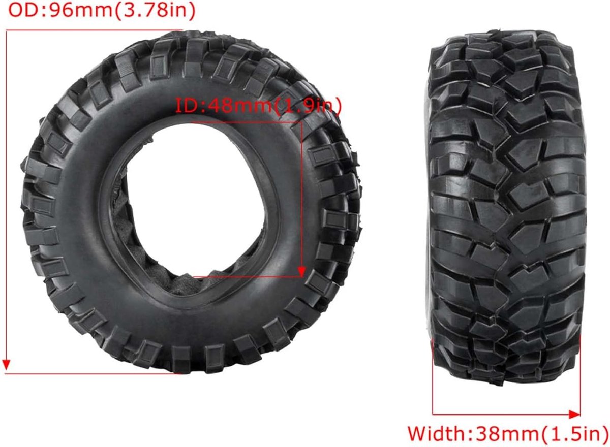 1,9 inch rubberbanden wielbanden banden voor 1:10 RC Rock Crawler Car SCX10 D90 D110 TF2 TRX4 (A)